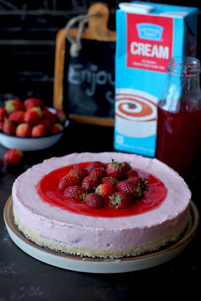 No Bake Strawberry Cake Recipe - Fun FOOD and Frolic