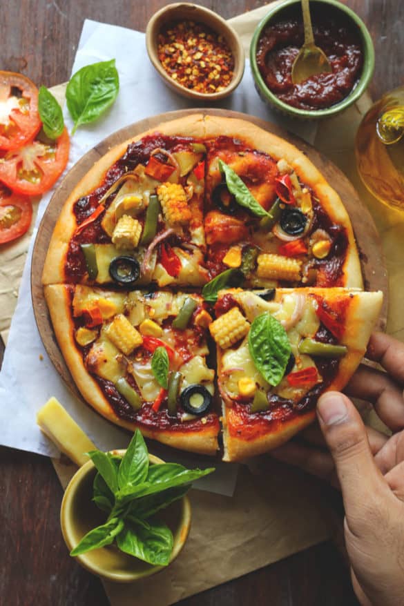 Classic Vegetable Cheese Pizza - Fun FOOD Frolic