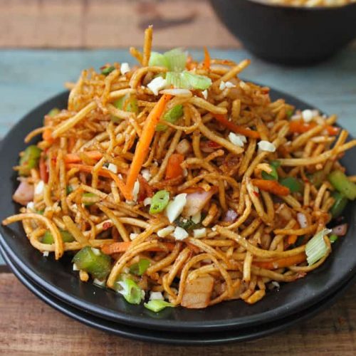 Chinese Bhel Recipe (Crispy Noodle Chaat) - Fun FOOD Frolic