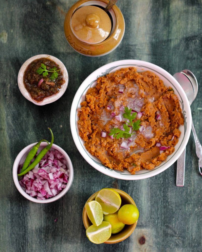 aerial shot of singhara kachri i a bowl