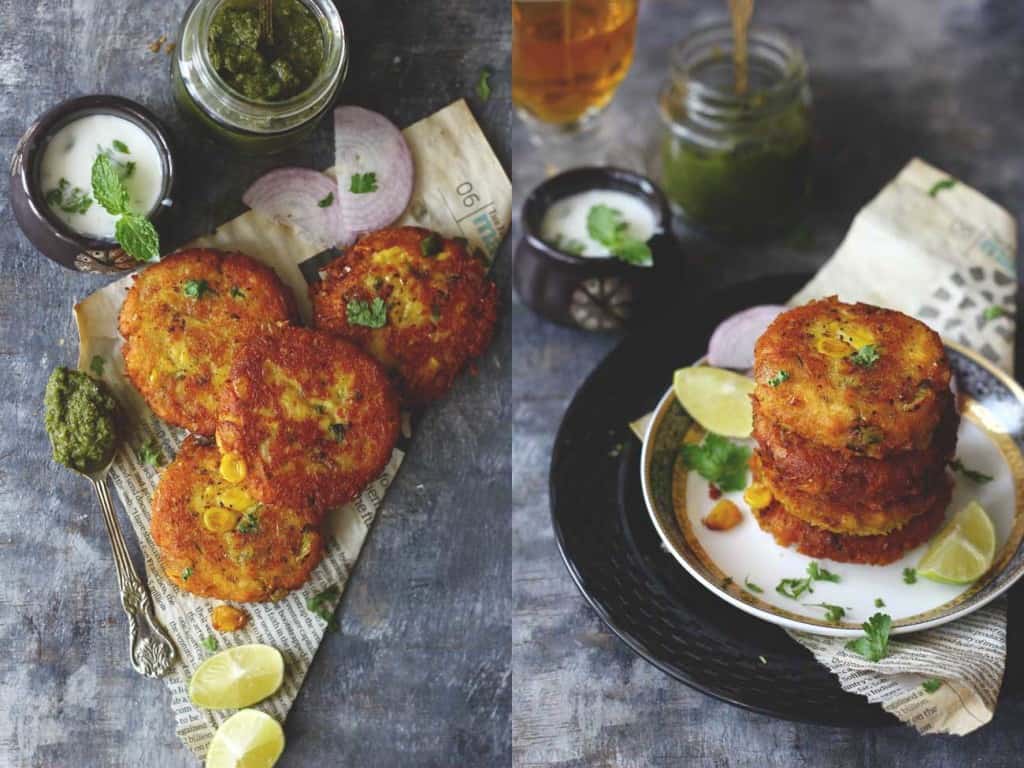 Corn and Paneer Tikki Recipe (Video Recipe) - Fun FOOD Frolic