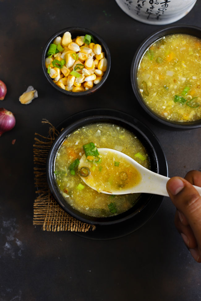 Chinese Sweet Corn Soup Recipe - Fun FOOD Frolic