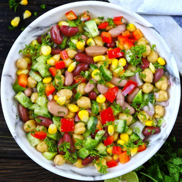 Mixed Beans Salad Recipe - Fun FOOD Frolic
