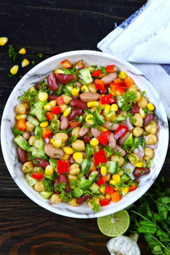 Mixed Beans Salad Recipe - Fun FOOD Frolic