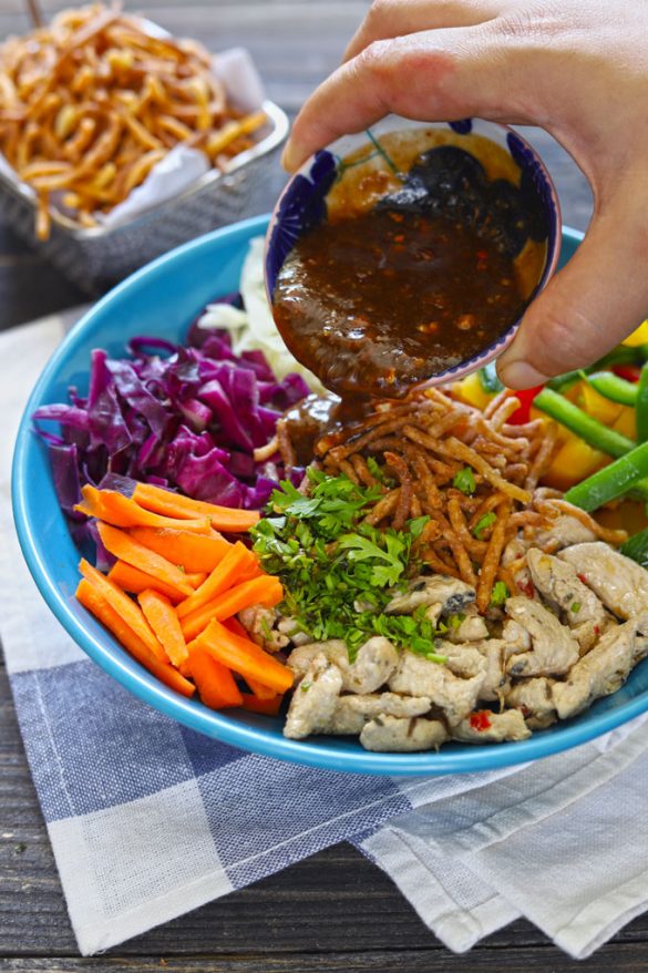 Crispy Noodle Salad (Chinese Chicken Salad) - Fun FOOD Frolic