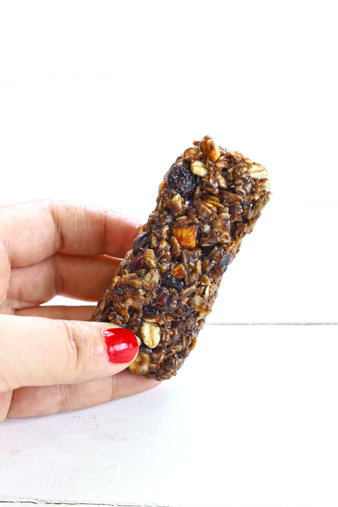 side shot of chewy granola bar