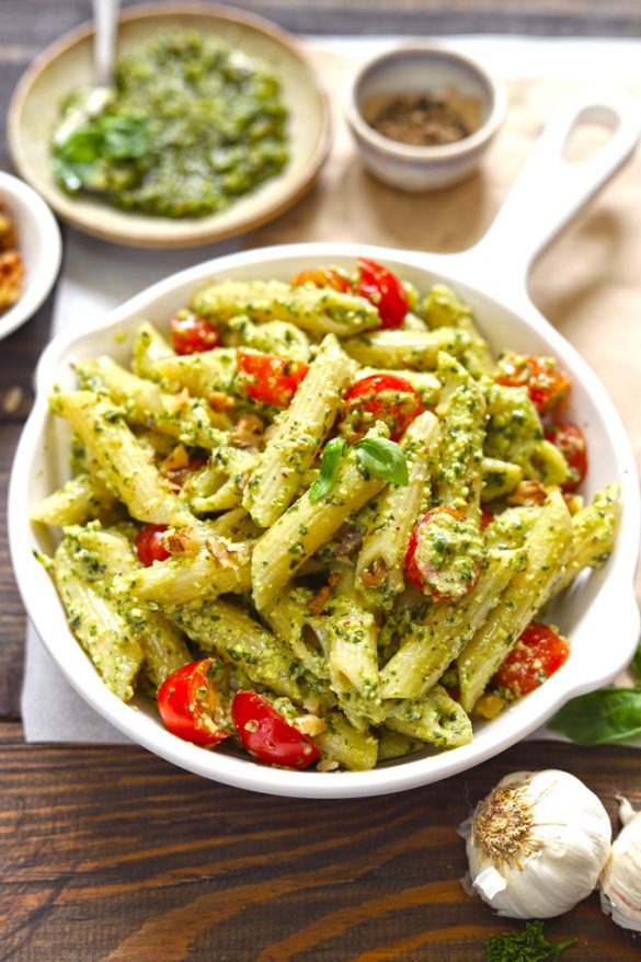 Basil Pesto Pasta Recipe (How To Avoid Black Pesto) - Fun FOOD Frolic