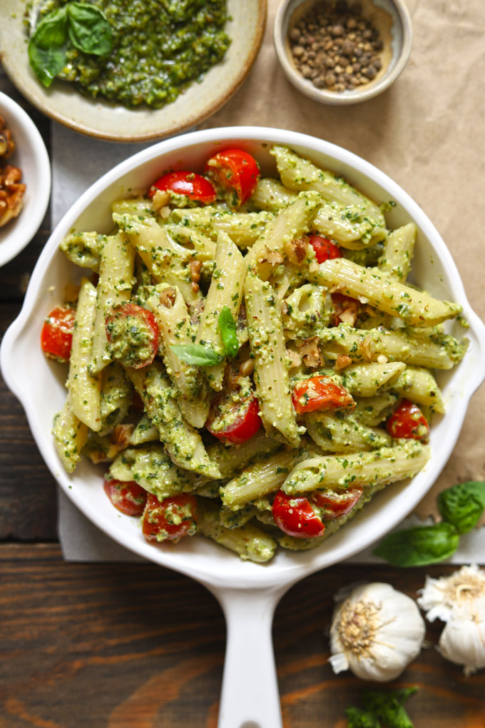 Basil Pesto Pasta Recipe - How To Avoid Black Pesto - Fun FOOD Frolic