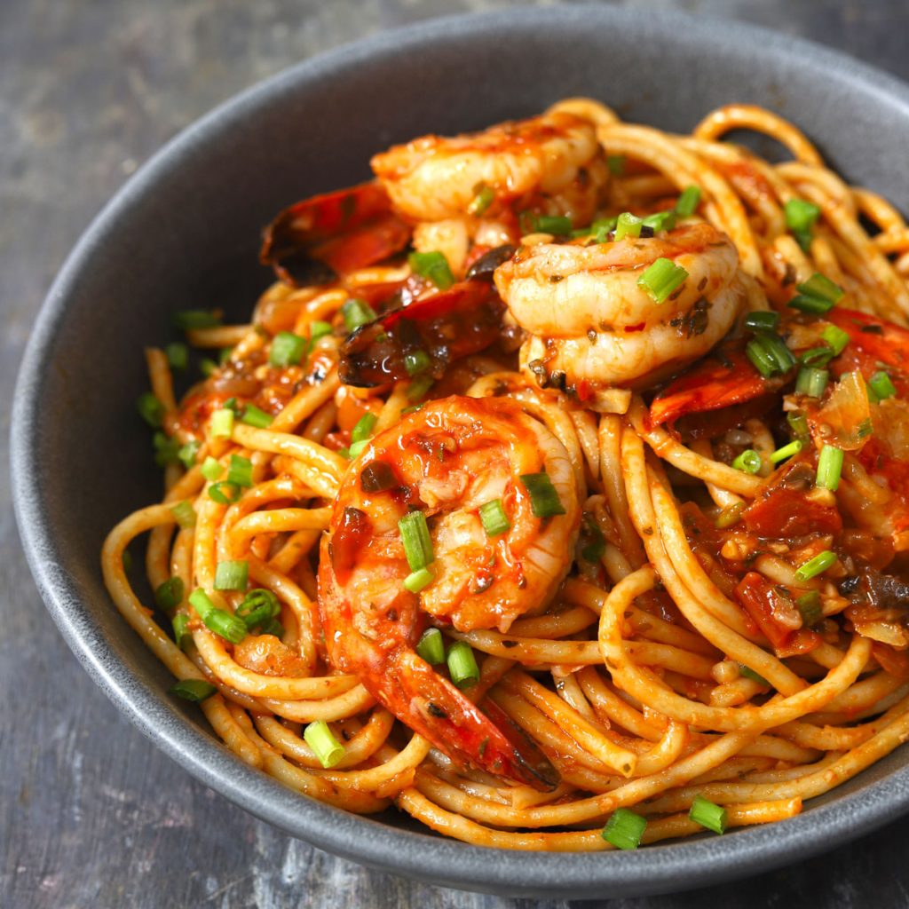 Red Sauce Spaghetti Recipe With Shrimp - Fun FOOD Frolic