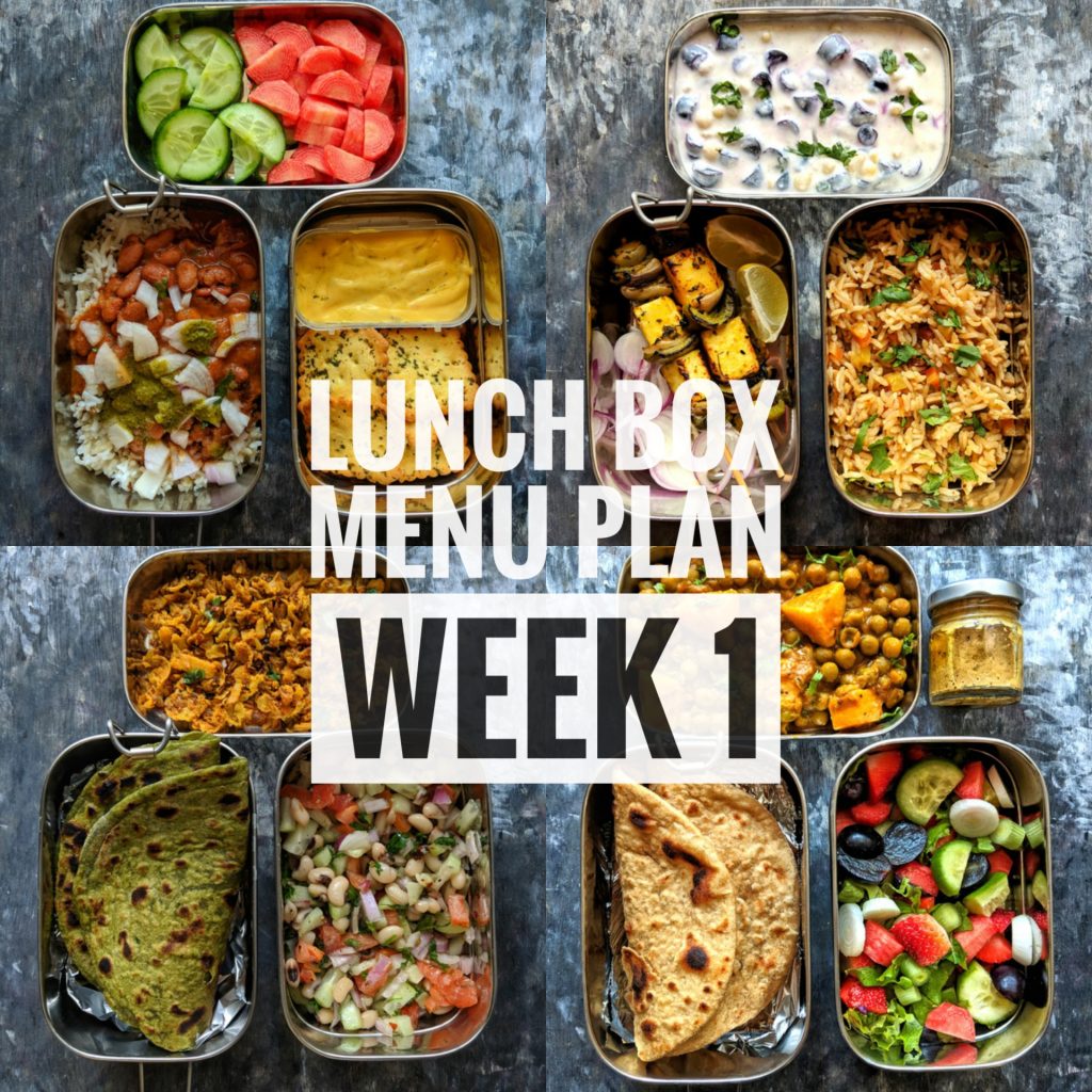 Lunch Box Menu Plan for Week 1 Fun FOOD Frolic