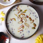 aerial shot of Gujarati doodh pak in a bowl