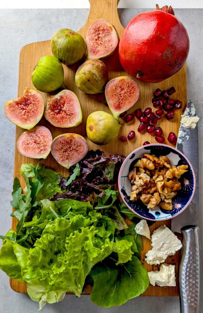 ingredients for making fresh fig salad