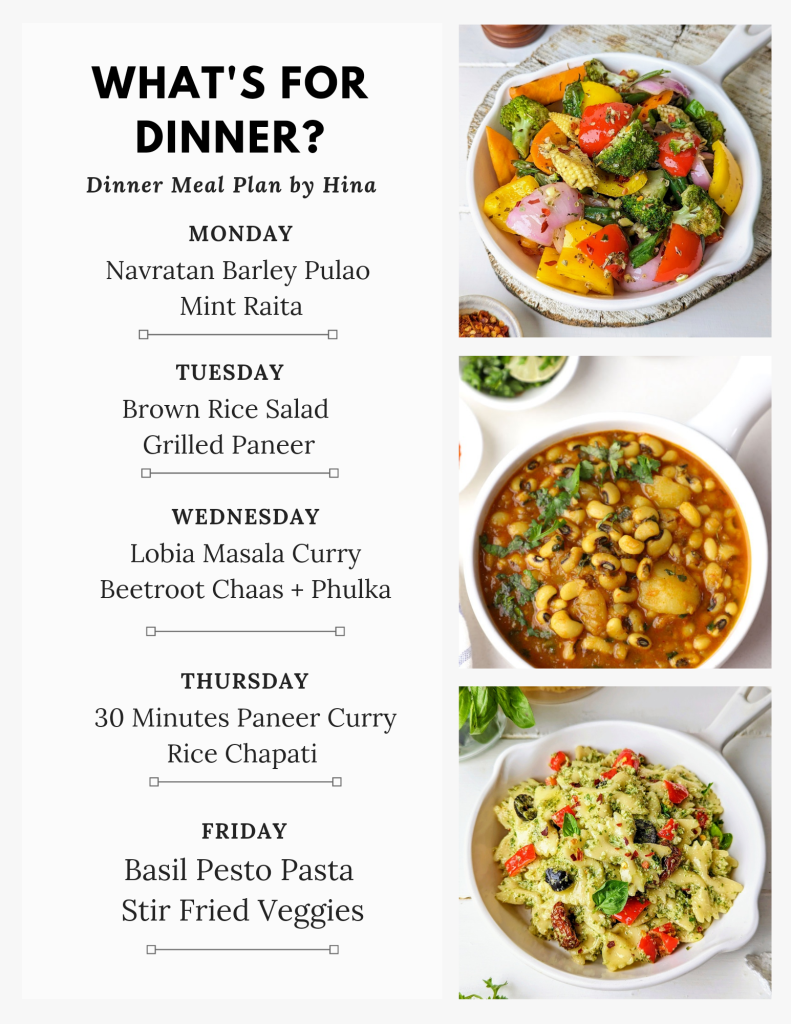 Weekly Dinner Meal Plan 03