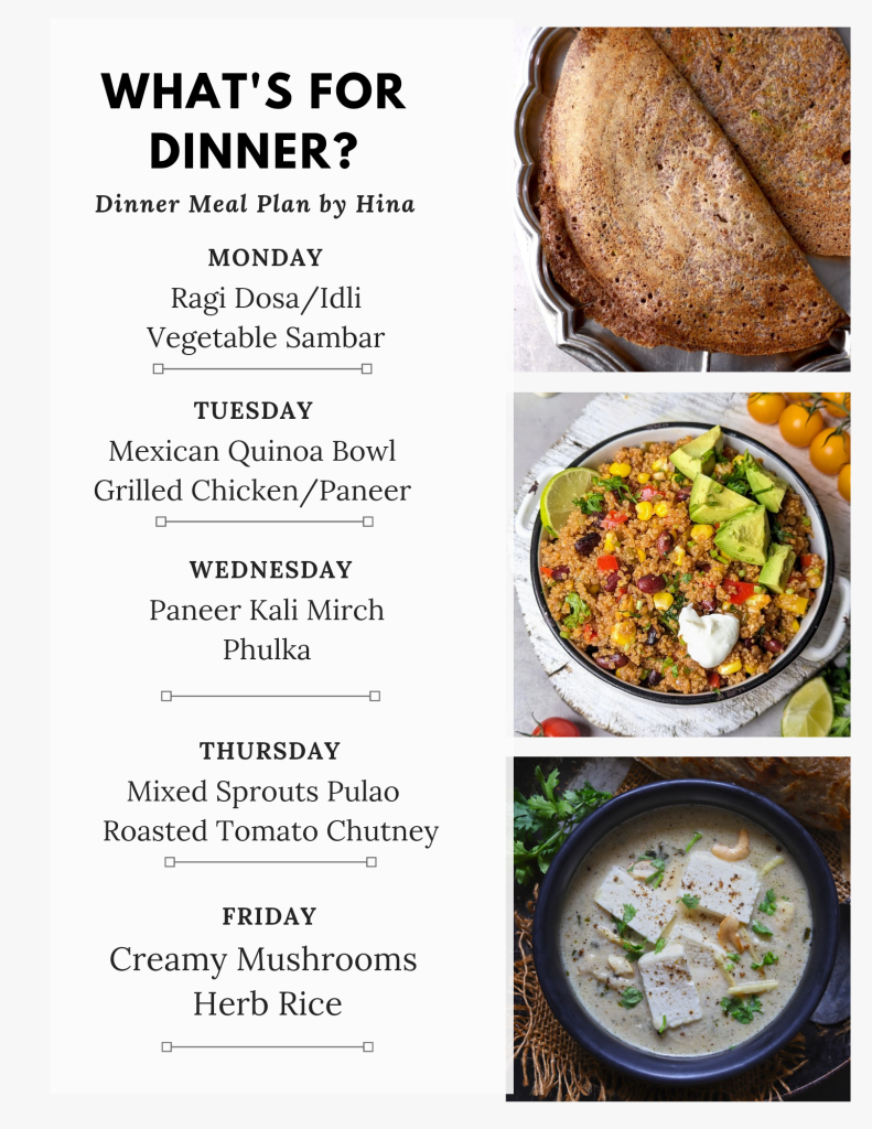 Dinner Meal Plan Week 4