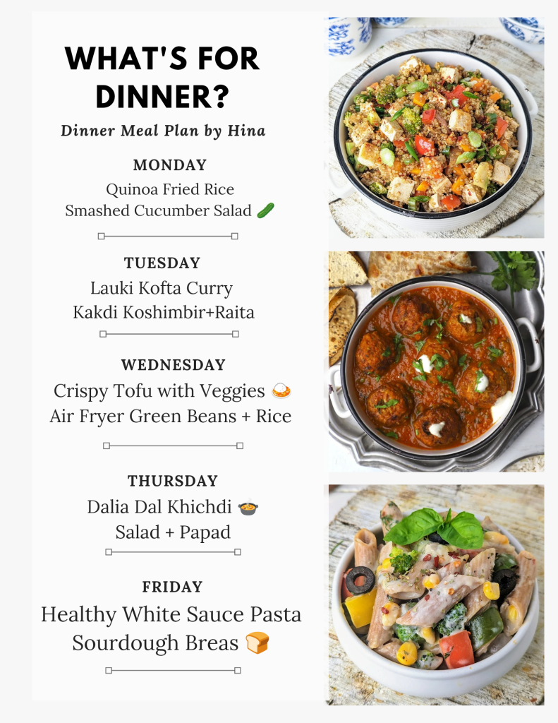 weekly dinner plan week 7