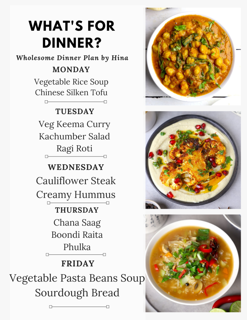 weekly dinner meal plan