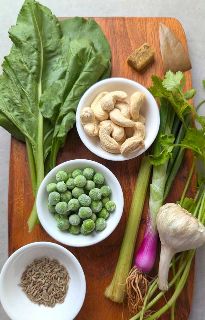 ingredients for spinach soup